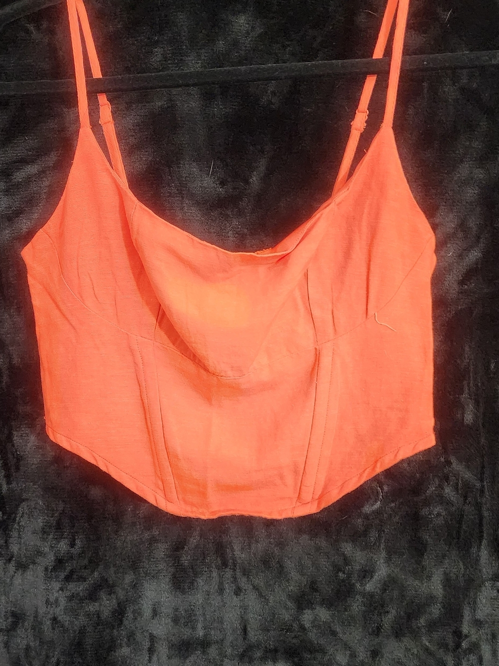 Midnight Sky Orange Corset Crop Top Size Medium NWT